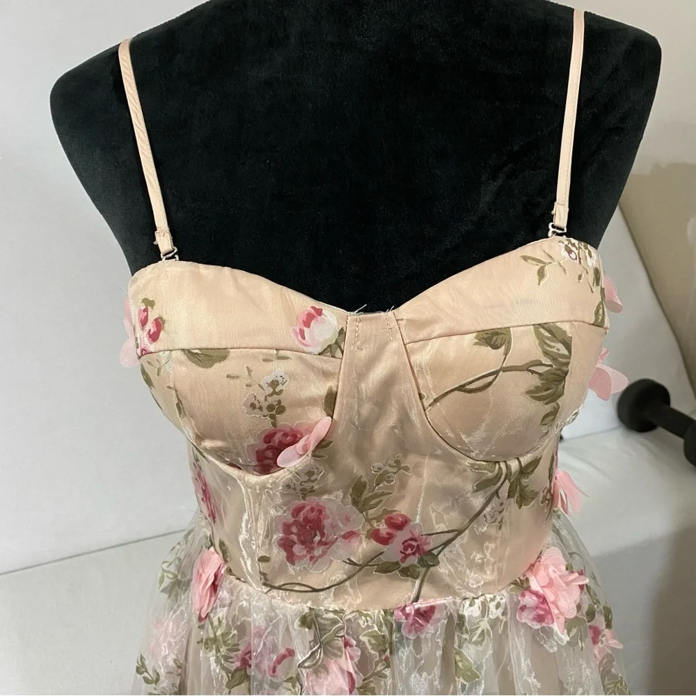 Ever After Dress Chic Floral Maxi Dress with Pink Accents - Picture 4 of 15